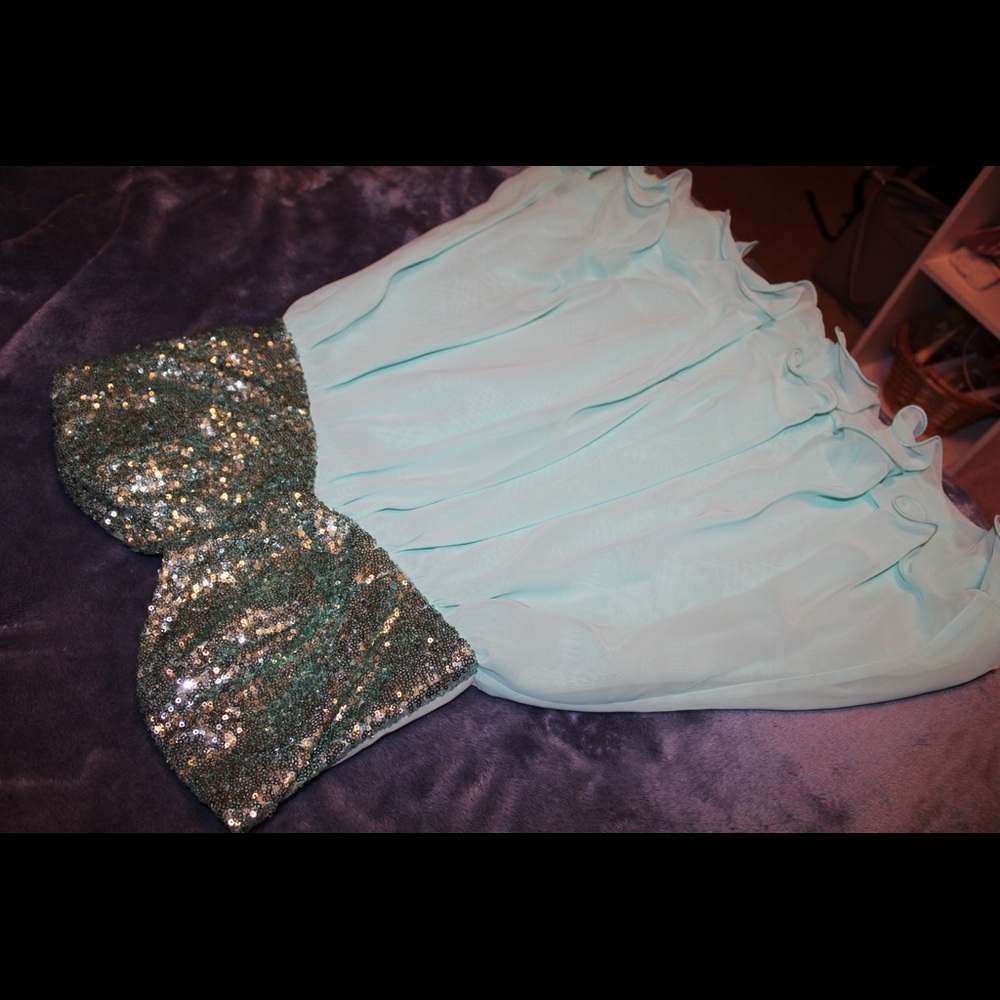 Seafoam Green Mini Dress 7/8